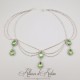 Collier Chaine et Strass - Vert Clair
