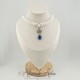 Collier Perles et Strass - Bleu