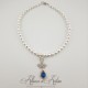 Collier Perles et Strass - Bleu