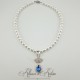 Collier Perles et Strass - Bleu