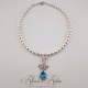 Collier Perles et Strass - Bleu