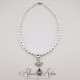Collier Perles et Strass - Gris