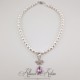Collier Perles et Strass - Mauve