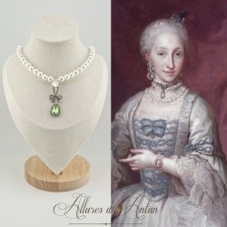 Collier Perles et Strass - Vert Clair