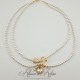 Collier Perles et Strass - Blanc
