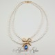 Collier Perles et Strass - Bleu