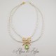 Collier Perles et Strass - Vert Clair
