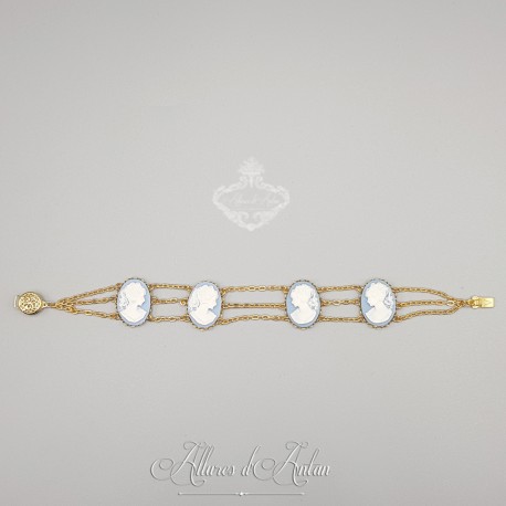 Bracelet  Camées - Bleu/Blanc