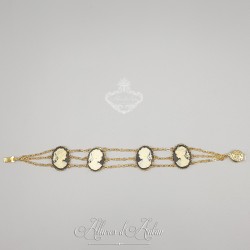 Bracelet  Camées - Noir/ivoire