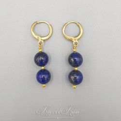 Boucles d'oreilles Lapis Lazuli - Doré
